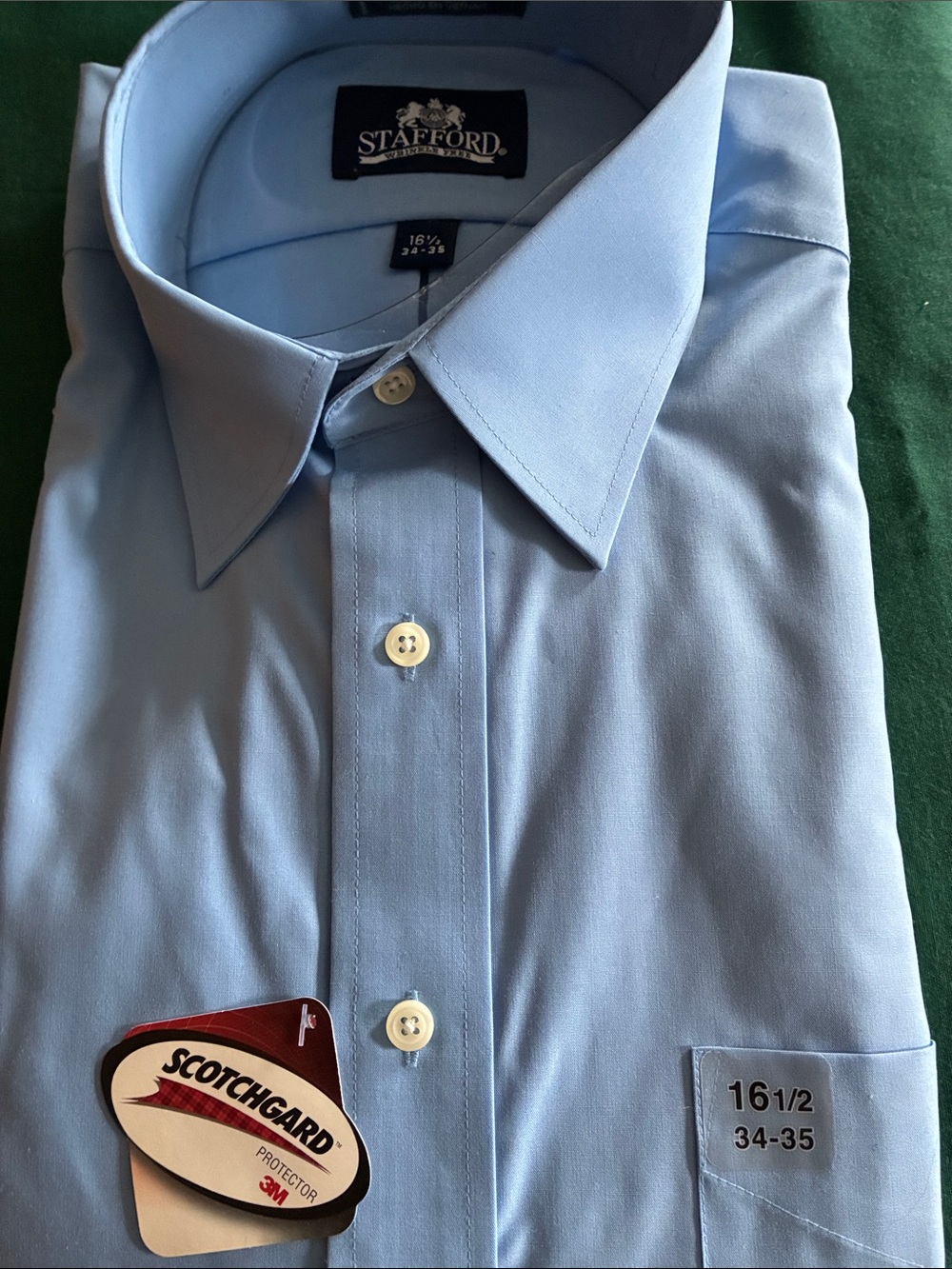 Stafford Light Blue Men's Dress Shirt - Point Collar
